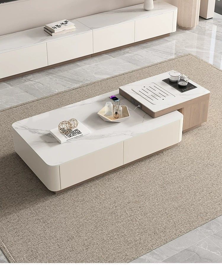 Solid wood rock board Kung Fu tea table